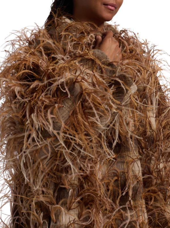 #5: معطف منقوش بالريش - إسبرسو مالتي