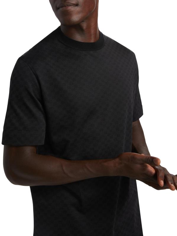 #5: تي شيرت قصير الأكمام من القطن والحرير المربّع - أسود