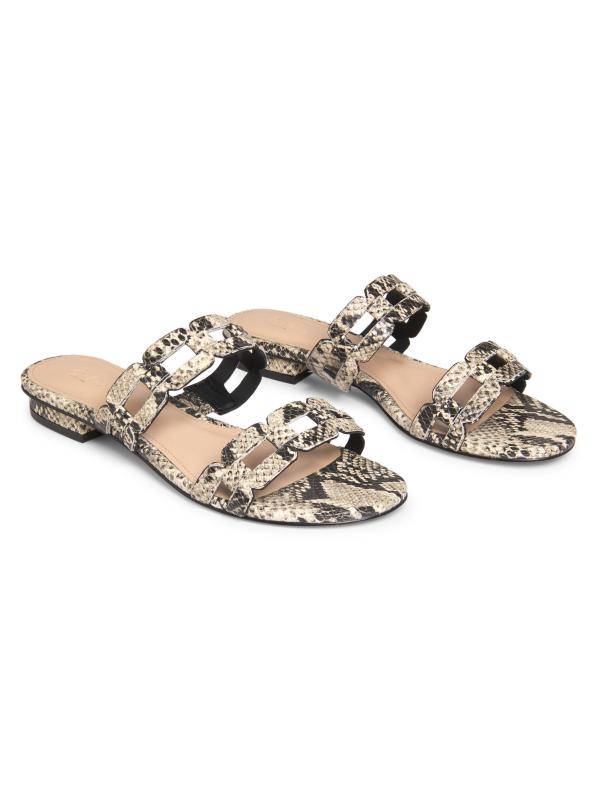 Shop 22élevé - Chain-Link Metallic Leather Sandals | Saks