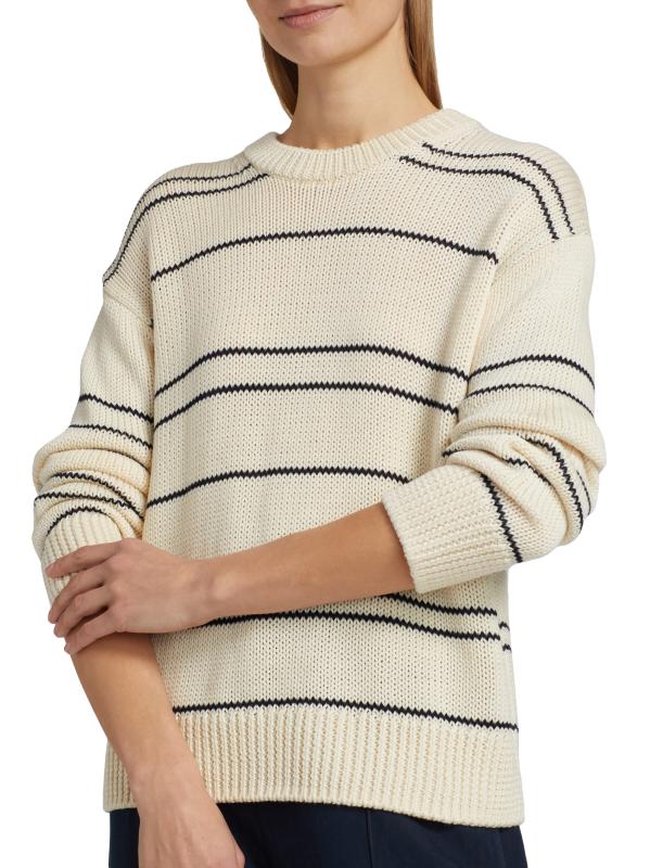 Shop Vince Variegated Striped Crewneck Sweater Saks Fifth
