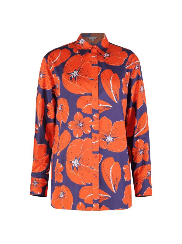 قميص قطني بطبعة أزهار الكرز