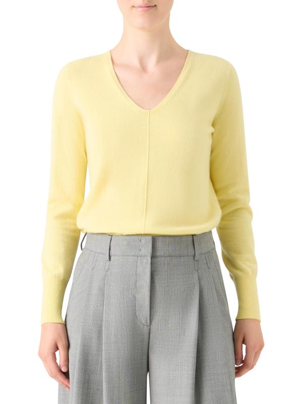 #2: سترة برقبة على شكل حرف V من الكشمير المحبوك - شمس