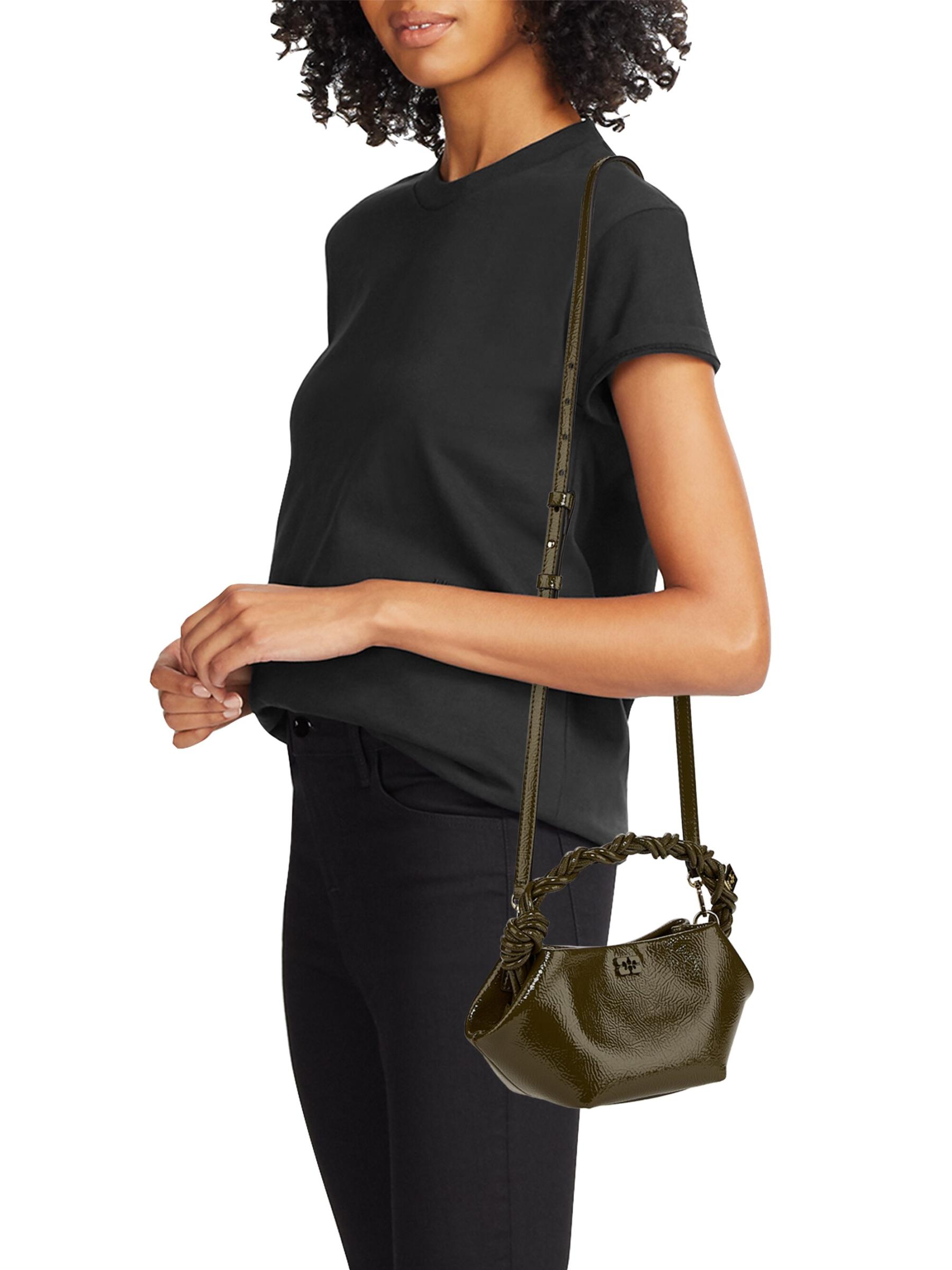 Shop GANNI - Mini Bou Patent Leather Top Handle Bag | Saks