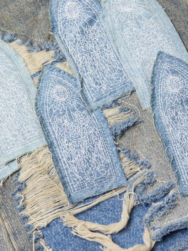 #5: بنطال جينز مريح مرمم - قماش جينز