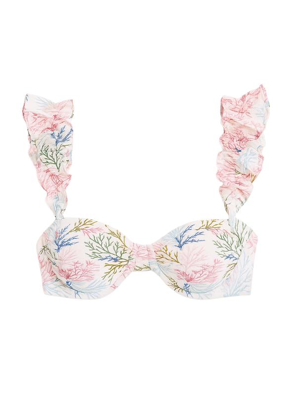 بلوزة بكيني بتصميم فلوتر بطبعة الأعشاب البحرية