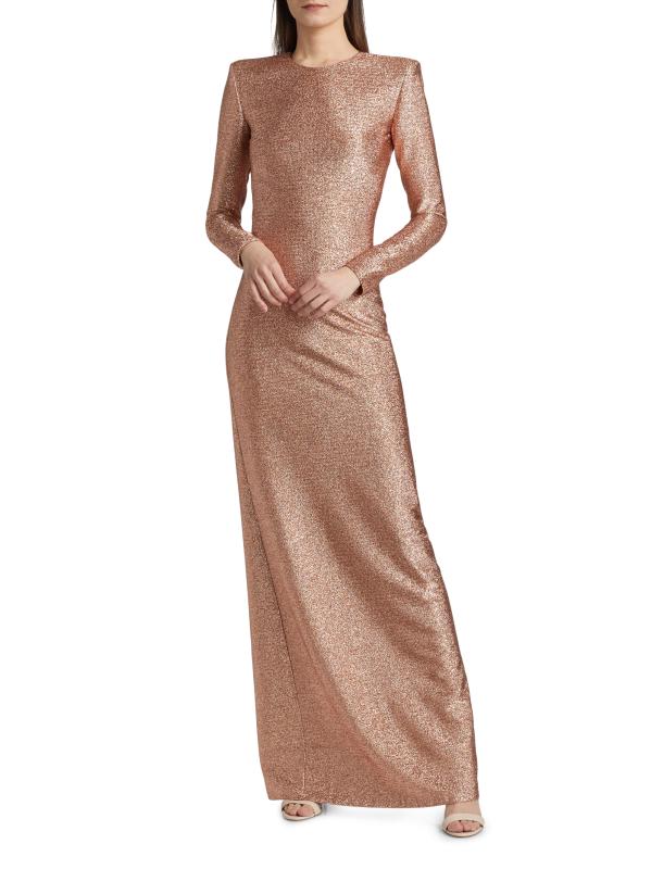 Long Sleeve Saks 5th Ave Gowns Tadashi Shoji Draped Bow Long