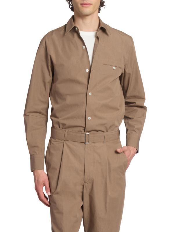 #2: قميص ليونيل من القطن البوبلين - خبز الزنجبيل