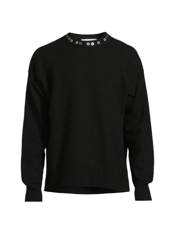 Studded Wool Long-Sleeve Sweater