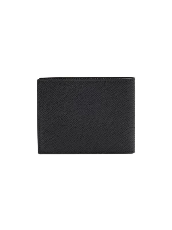 #2: محفظة Gancini ثنائية الطيات المصنوعة من الجلد الحبيبي - أسود