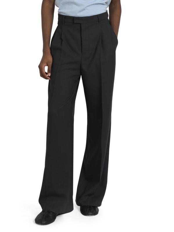 #2: بنطال واسع الساق من الصوف - فحم الإنتراسيت