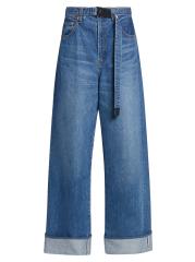 【sacai】x Levi's Wide Leg Cuffed Wash Jeans Sacai Levi's x Sacai Oversized Cuffed Jeans | Saks Fifth Avenue