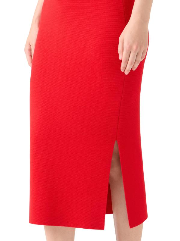 #5: تنورة من الصوف القابل للتمدد - أحمر ساطع