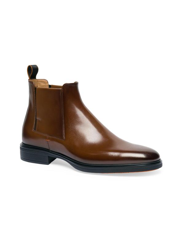 تسوق Santoni أحذية تشيلسي الجلدية سهلة الارتداء Saks Fifth