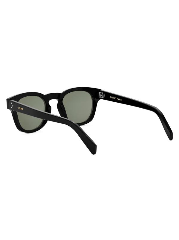 #4: نظارات شمسية مربعة 49 ملم - أخضر أسود لامع