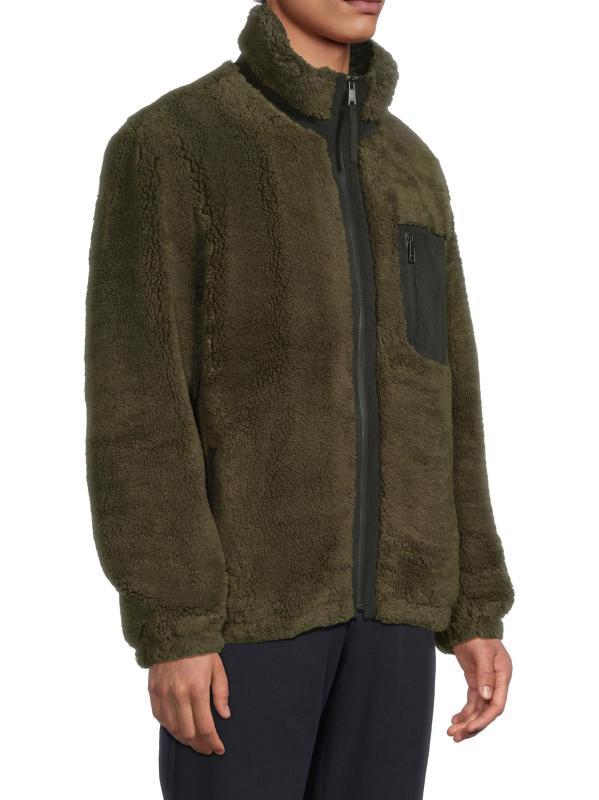 #3: جاكيت فوكس-شيربا بسحّاب - DARK LEAF