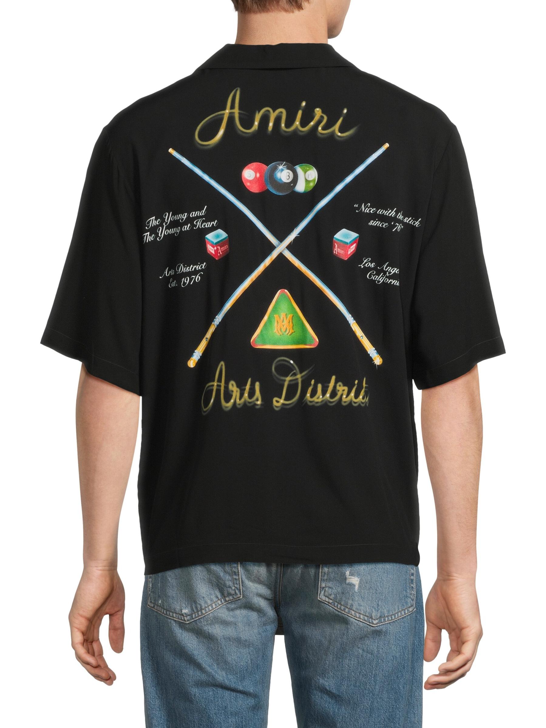 AMIRI アミリ POOL CUE ロゴ Tシャツ クルーネック 関税込 Men's Amiri Pool Cue t-shirt | AMIRI | 24S