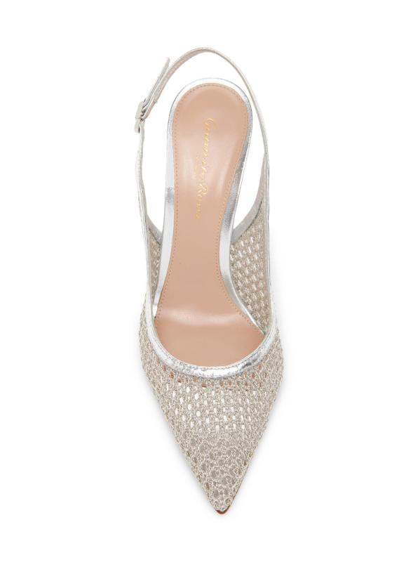 #4: حذاء ستيليتو من الحرير والجلد عيار 95 مم من إيتاكا - فضة