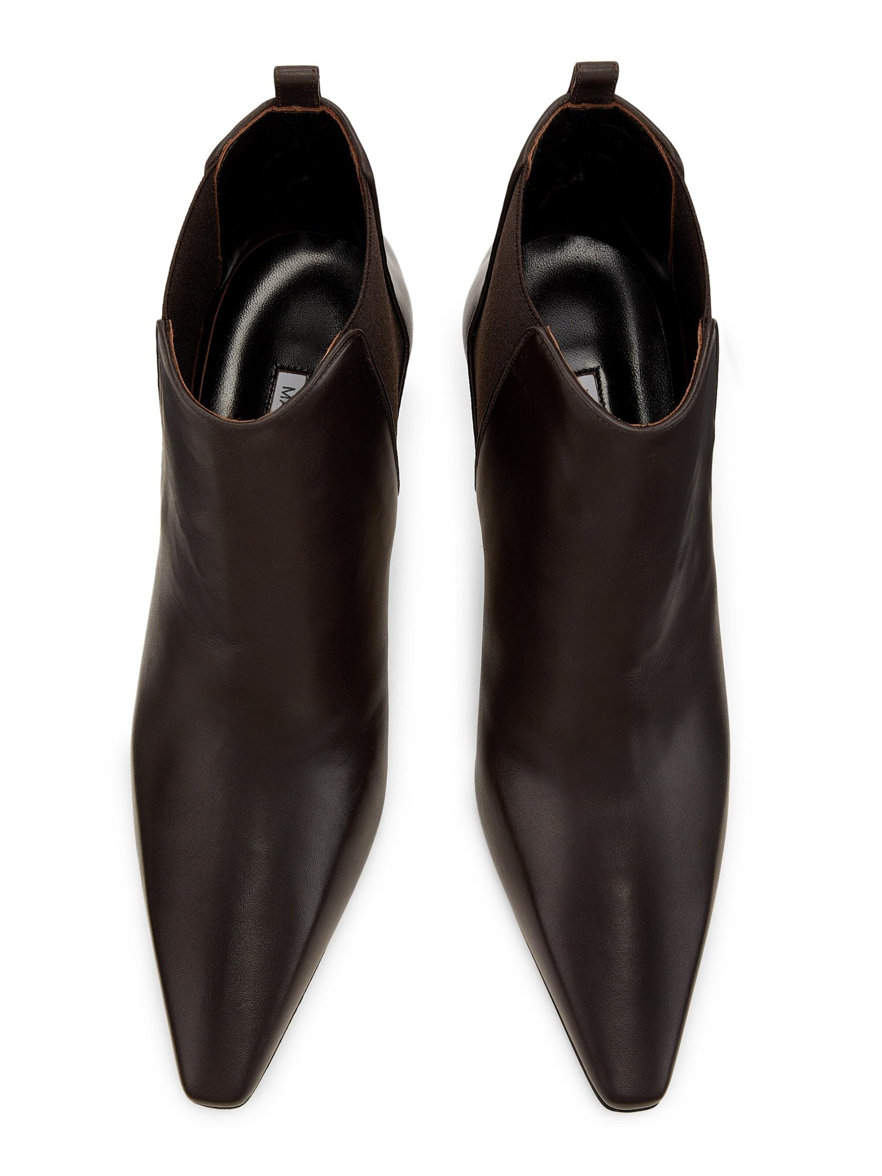 Manolo Blahnik - レザーアンクルブーツ をオンライン購入