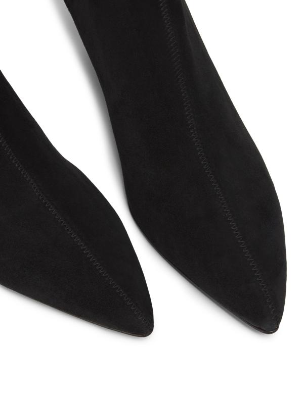 #4: حذاء أوفيليا من الجلد المدبوغ بكعب صغير - جلد سويدي أسود