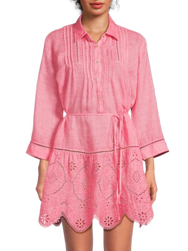 #2: قميص من الكتان مزيّن بالدانتيل - جيرانيوم سوفت فايد