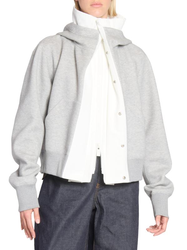 sacai - Sacai ネイビー　ウール×シルクニット 中古・古着通販】sacai (サカイ) ニットドッキングMA-1