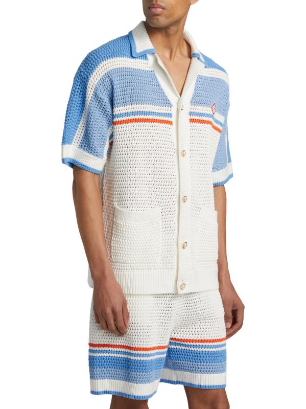 #3: قميص من القطن بالكروشيه الصناعي - بلو مالتي