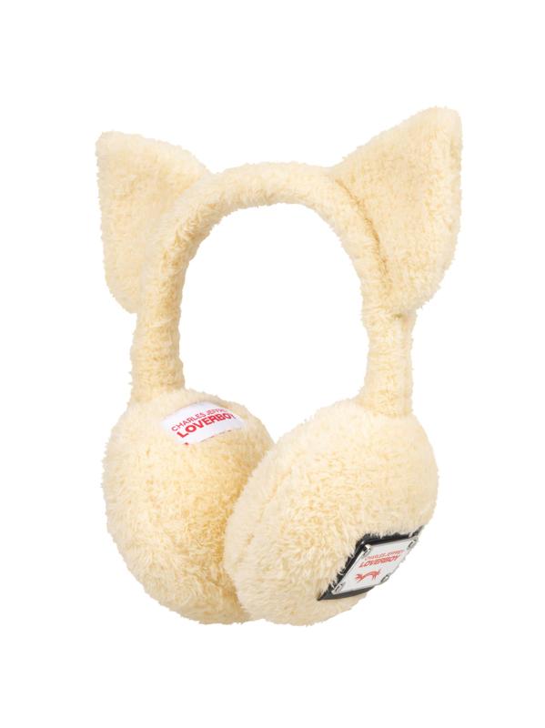 غطاء للأذنين من الفرو الصناعي بشعار الماركة