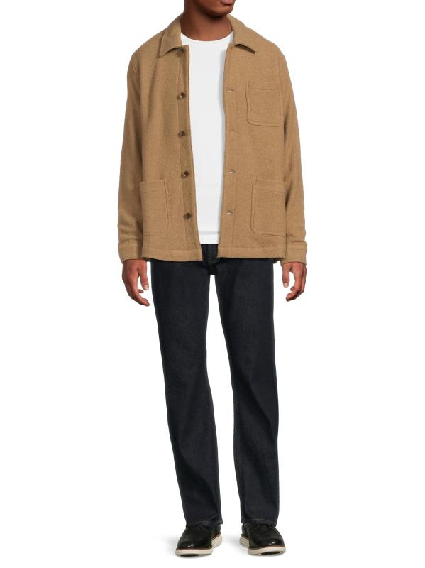 #6: جاكيت باسكال بوكلي من مزيج الصوف - بوكل بني فاتح