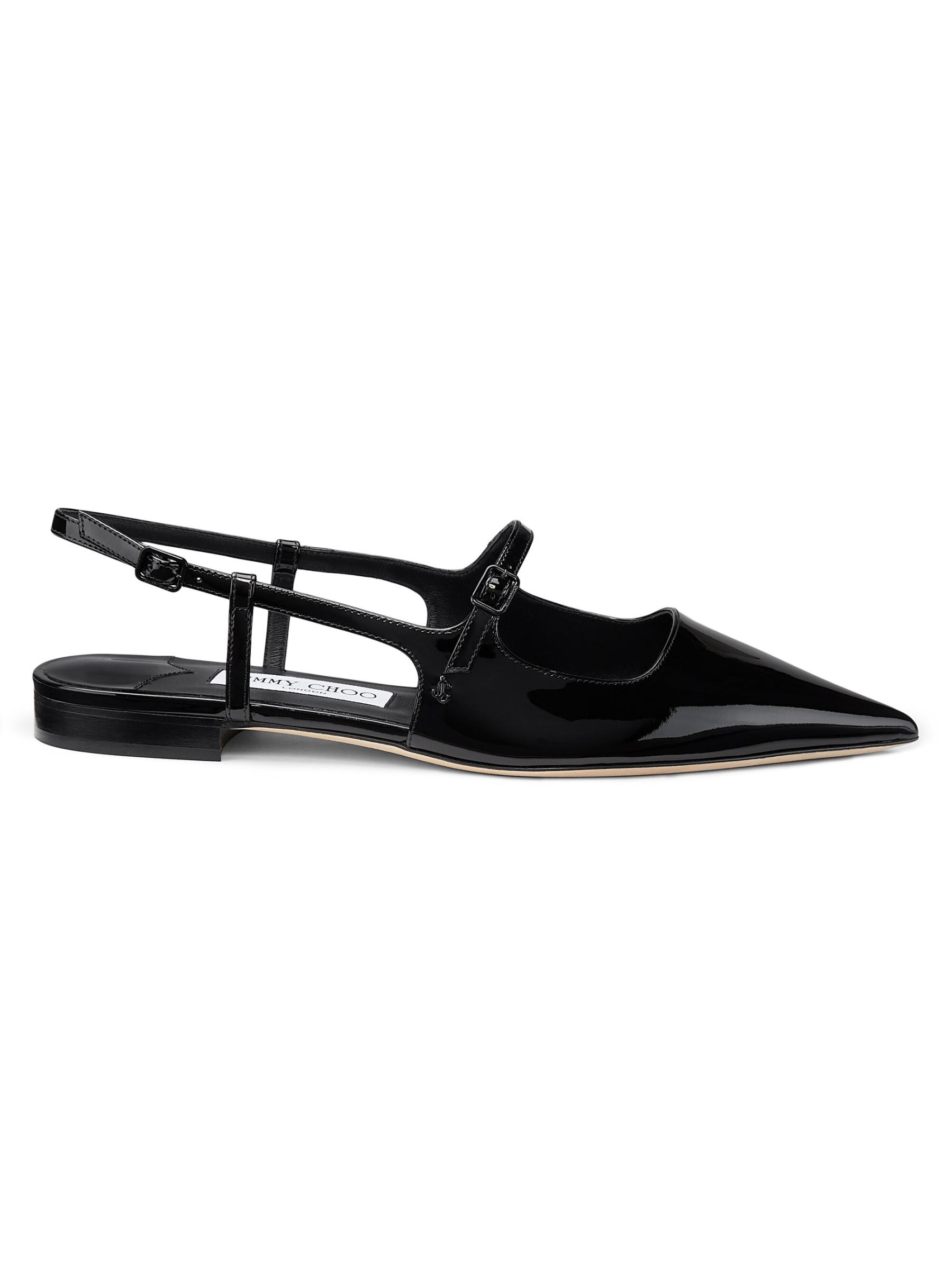 【Jimmy Choo】 Didi patentレザーフラット JIMMY CHOO Didi patent-leather slingback point-toe flats