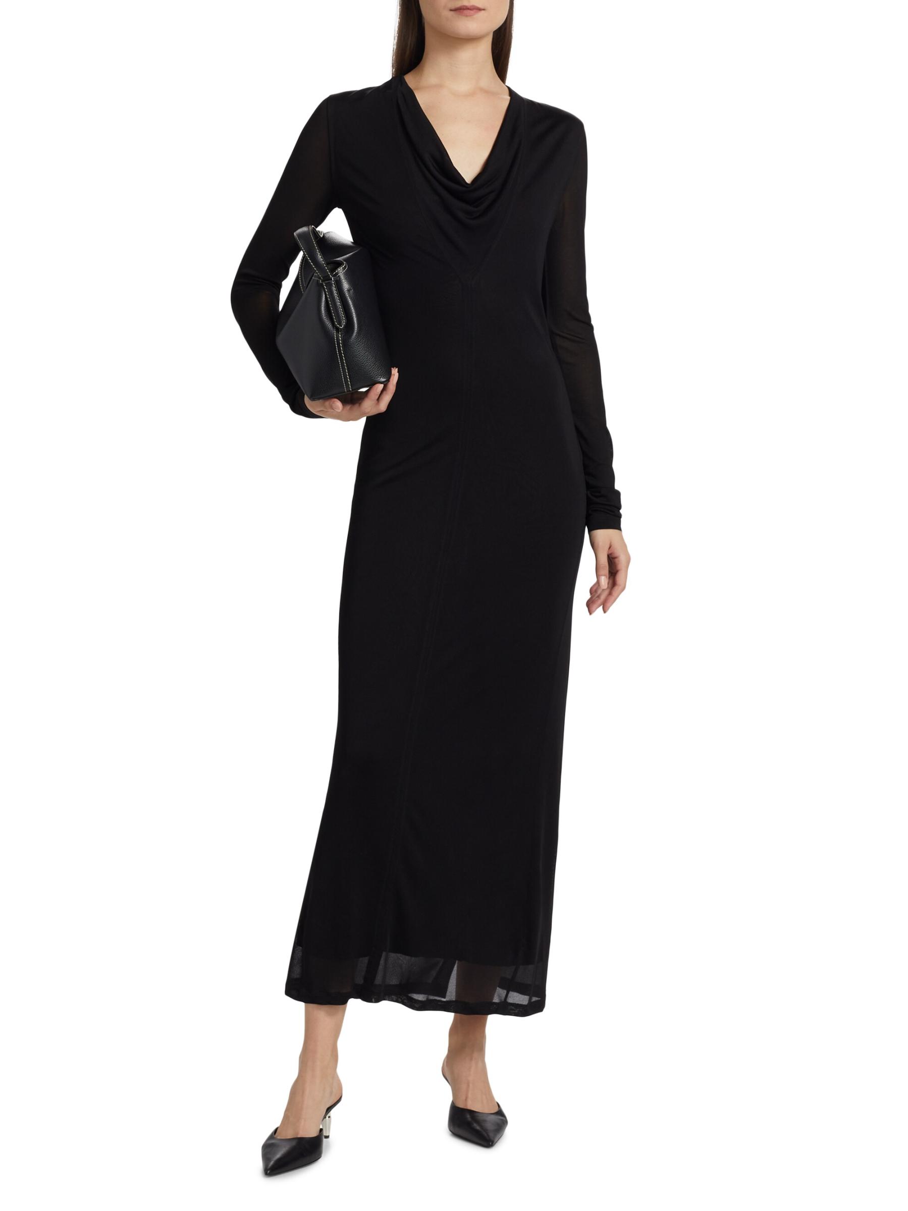 Shop Totême - Draped V-Neck Maxi Dress | Saks Fifth Avenue