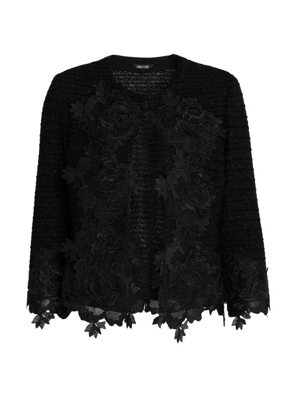 جاكيت مفتوح من الأمام مزين بالزهور