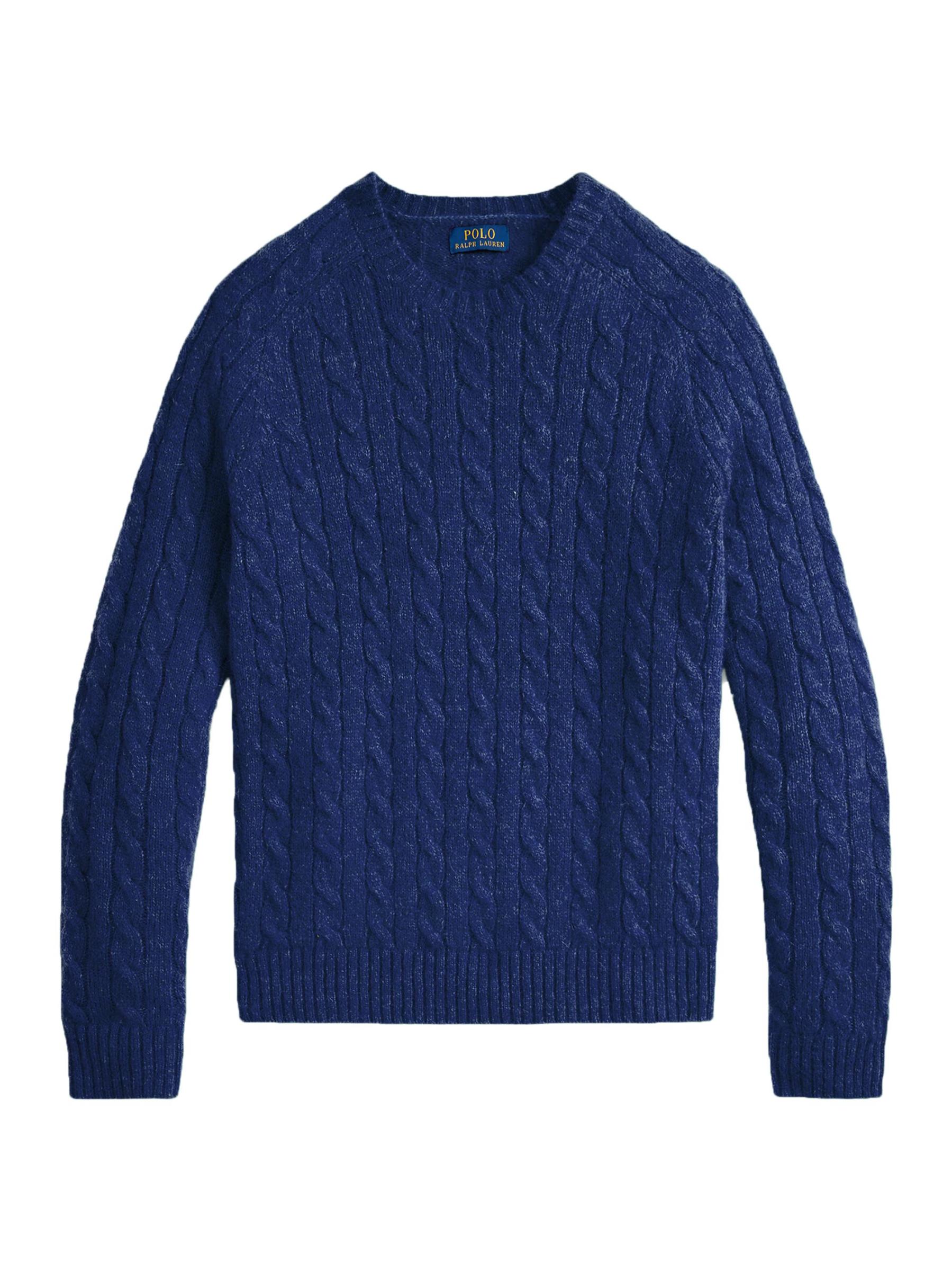 Wool-Blend & Suede Cable-Knit Sweater