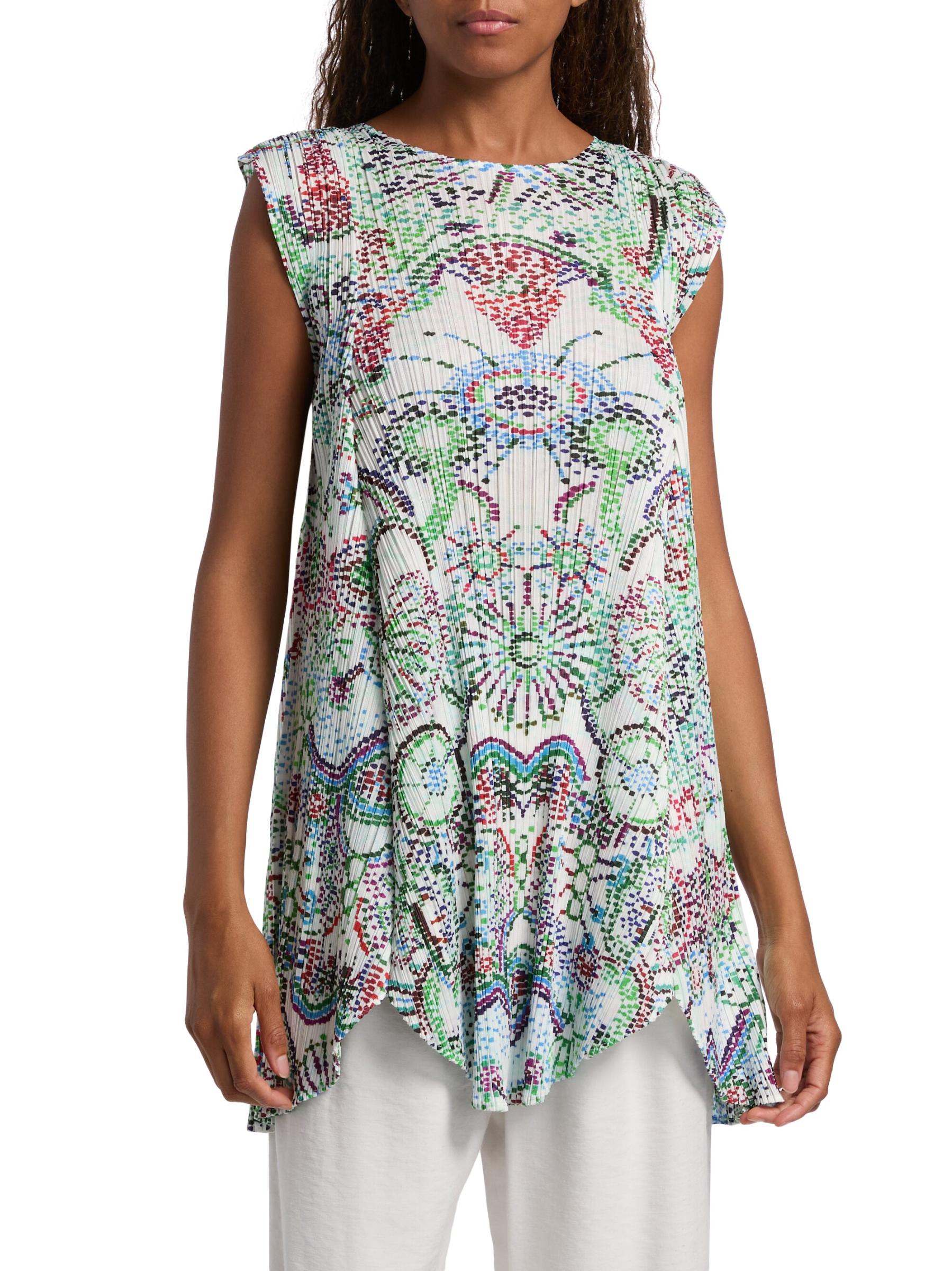 Shop Pleats Please Issey Miyake - Light Festival Printed Top