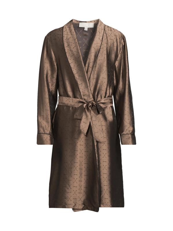 Logo Jacquard Silk-Blend Robe