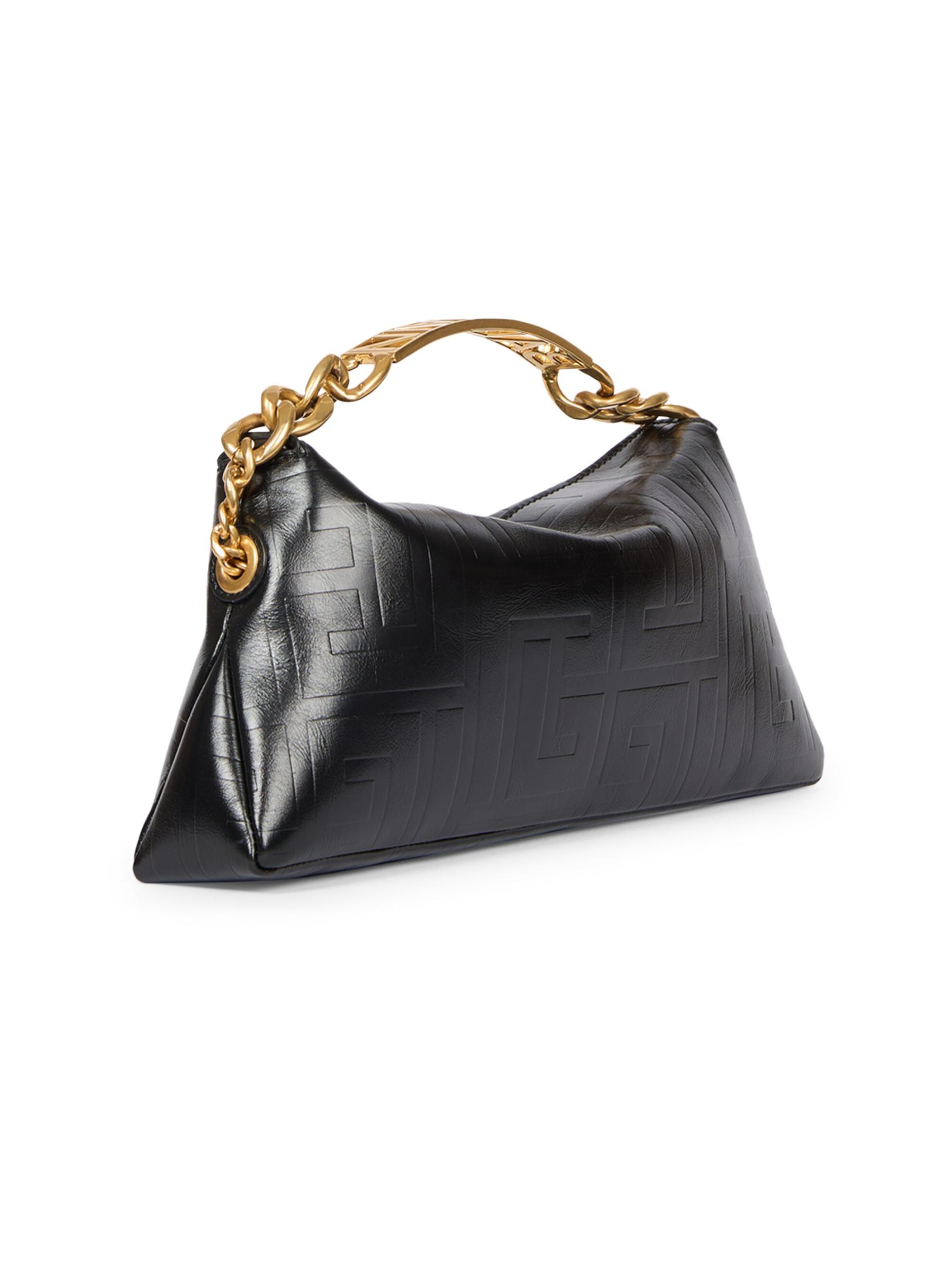【Balmain】1945 SOFT POUCH-PB EMB CRINKLED LTH◆EN1LQ955LETF NOIR Balmain 1945 SOFT POUCH-PB EMB CRINKLED LTH
