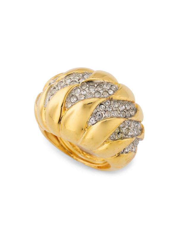 خاتم غولكوندا ويف دوم باللون الذهبي والكريستال الزجاجي القابل للتعديل