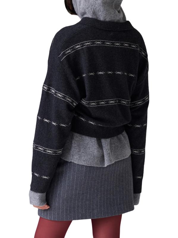 #2: كارديغان من الكشمير بأزرار أمامية - فحم