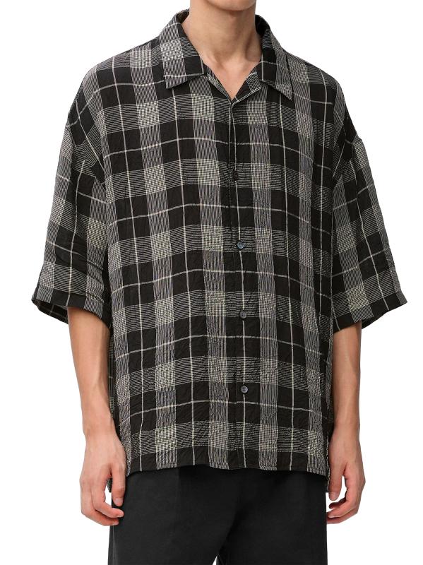 LOEWE 25SS ★ビスコースとコットントップス 関税込み Loewe - チェック半袖シャツ をオンライン購入 | Saks Fifth
