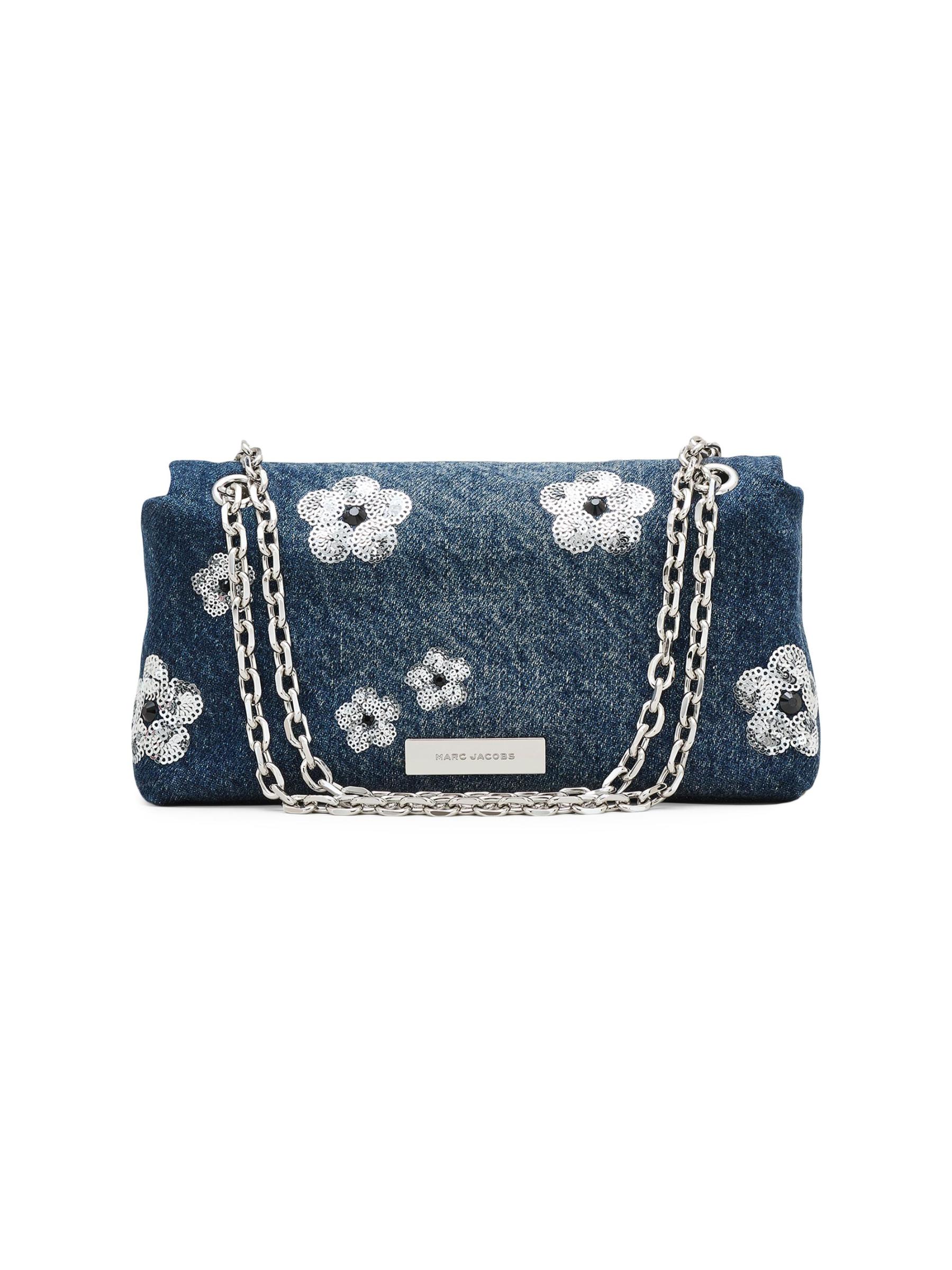 Shop Marc Jacobs - The Sequin Daisy Denim Dual Chain Wallet