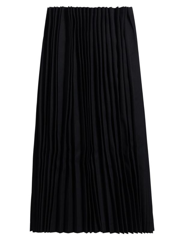 Pleated Godet Midi-Skirt