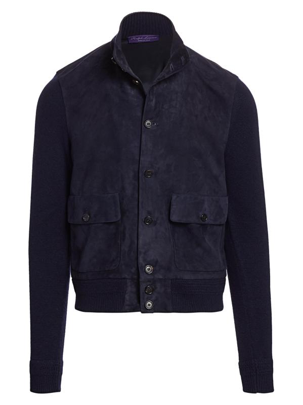 جاكيت من الجلد المدبوغ والكشمير