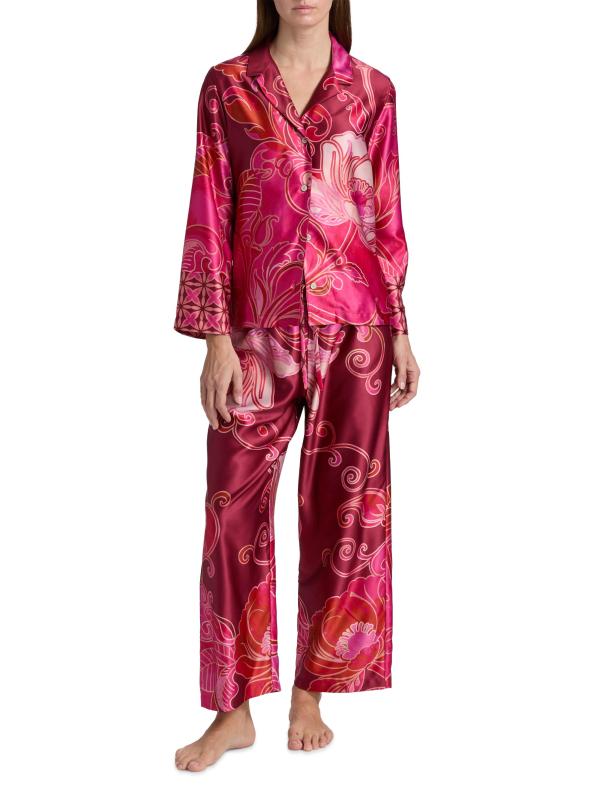 #7: بيجامة شارميوز مطبوعة بالديكور - أحمر