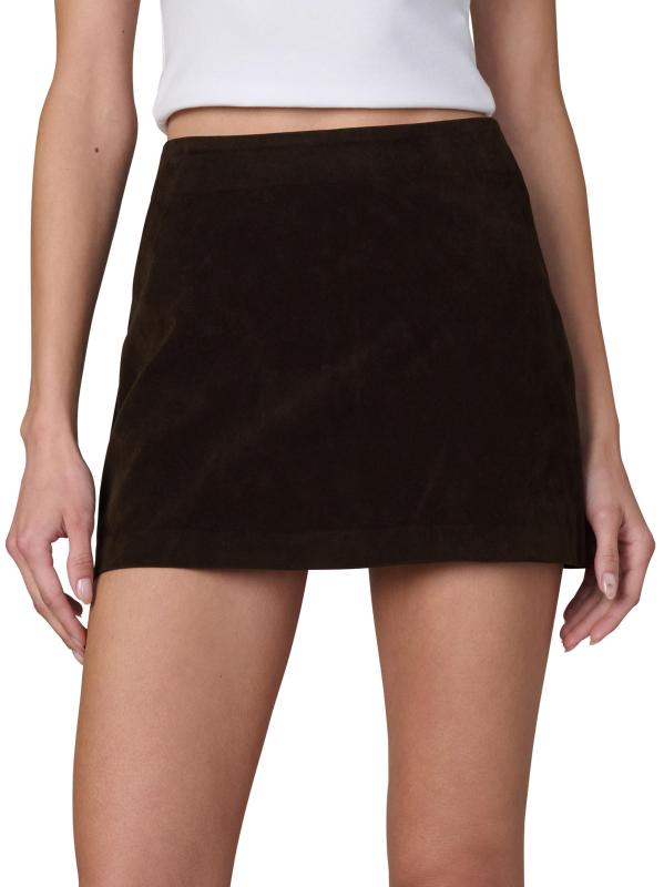 #2: تنورة قصيرة من الجلد المدبوغ النباتي - شوكولاتة داكنة