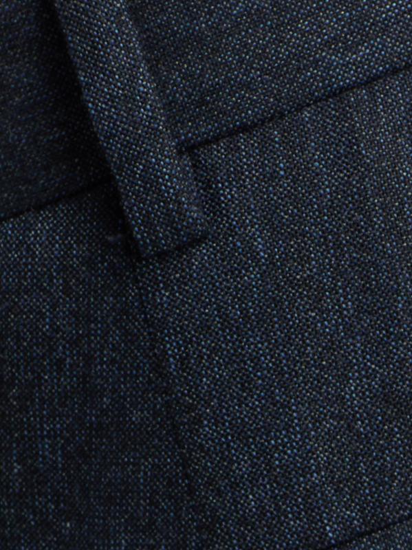 #6: بنطال من الصوف والقطن من الأمام مسطّح - أزرق متوسط صلب