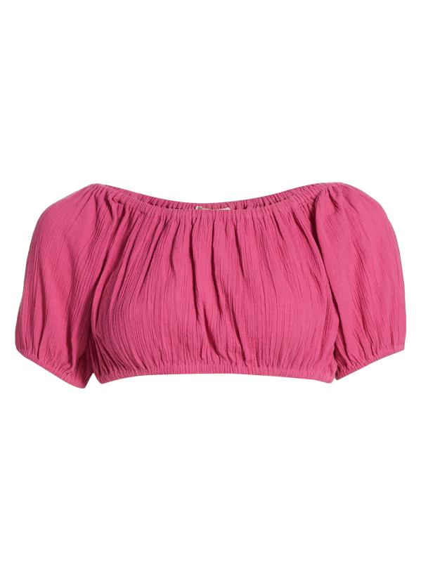 بلوزة سوزانا القصيرة بأكمام منفوخة