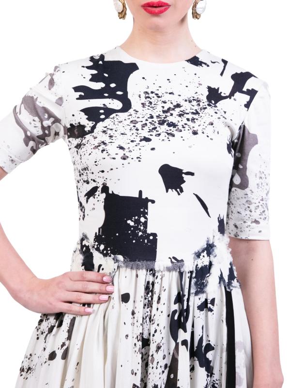 #6: فستان ماكسي من القطن القابل للتمدد بطبعة - متعدد الألوان