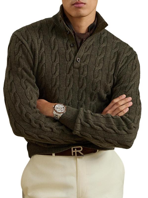 #2: سترة من الكشمير محبوكة برقبة ثابتة - INVERNESS LODEN MELANGE