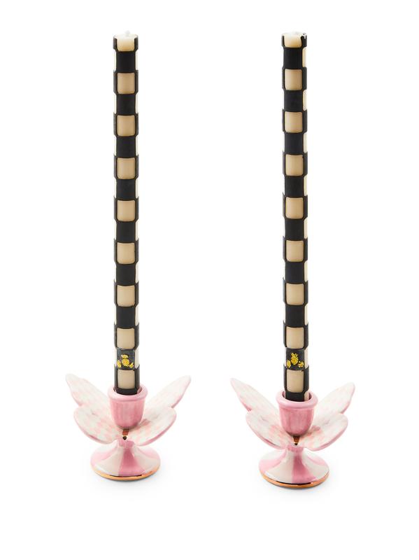 #2: حاملات شموع روزي تشيك على شكل فراشة، مجموعة من قطعتين - NO COLOR