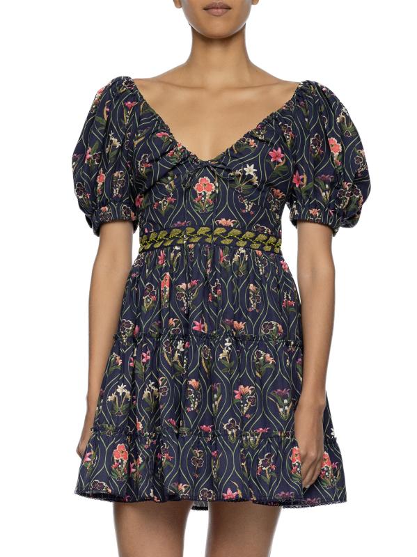 #3: فستان قصير من القطن المطرز بالزهور من مانزانيلا باسيفيكو - متعدد الألوان