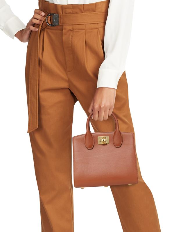 Ferragamo - ミニ スタジオ ボックス レザー トップ ハンドル